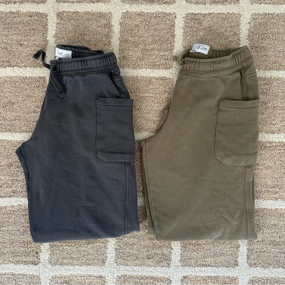 Zara Kids Black and Olive Jogger Pants